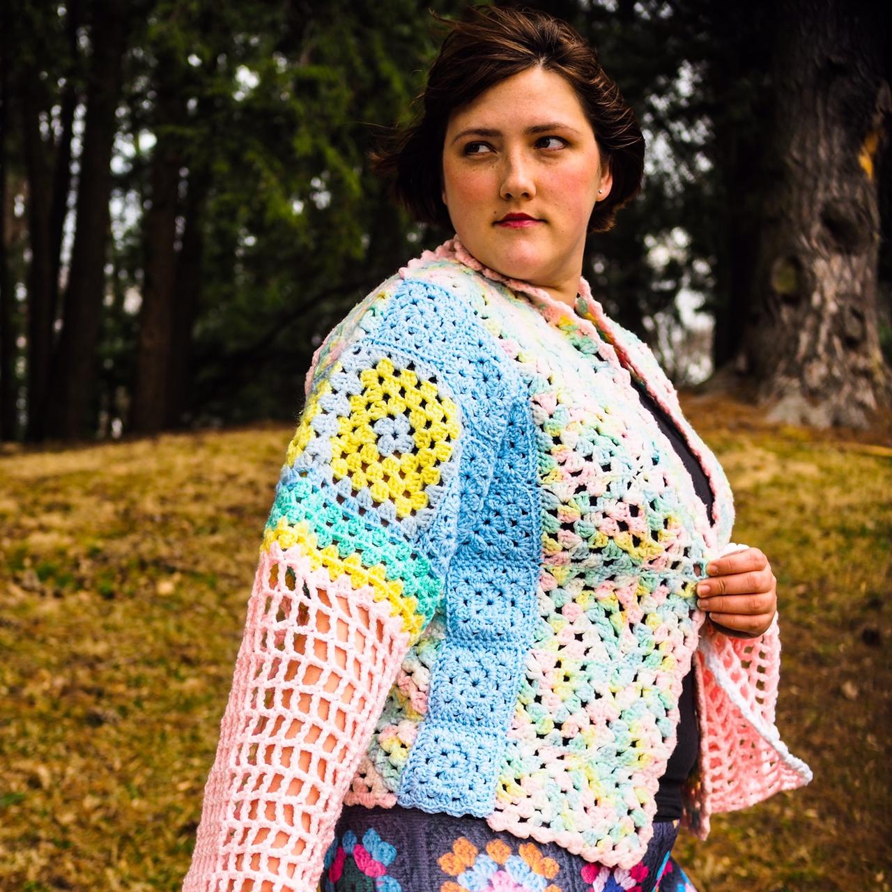 Pastel "Gentle Heart" Granny Coat, med-large