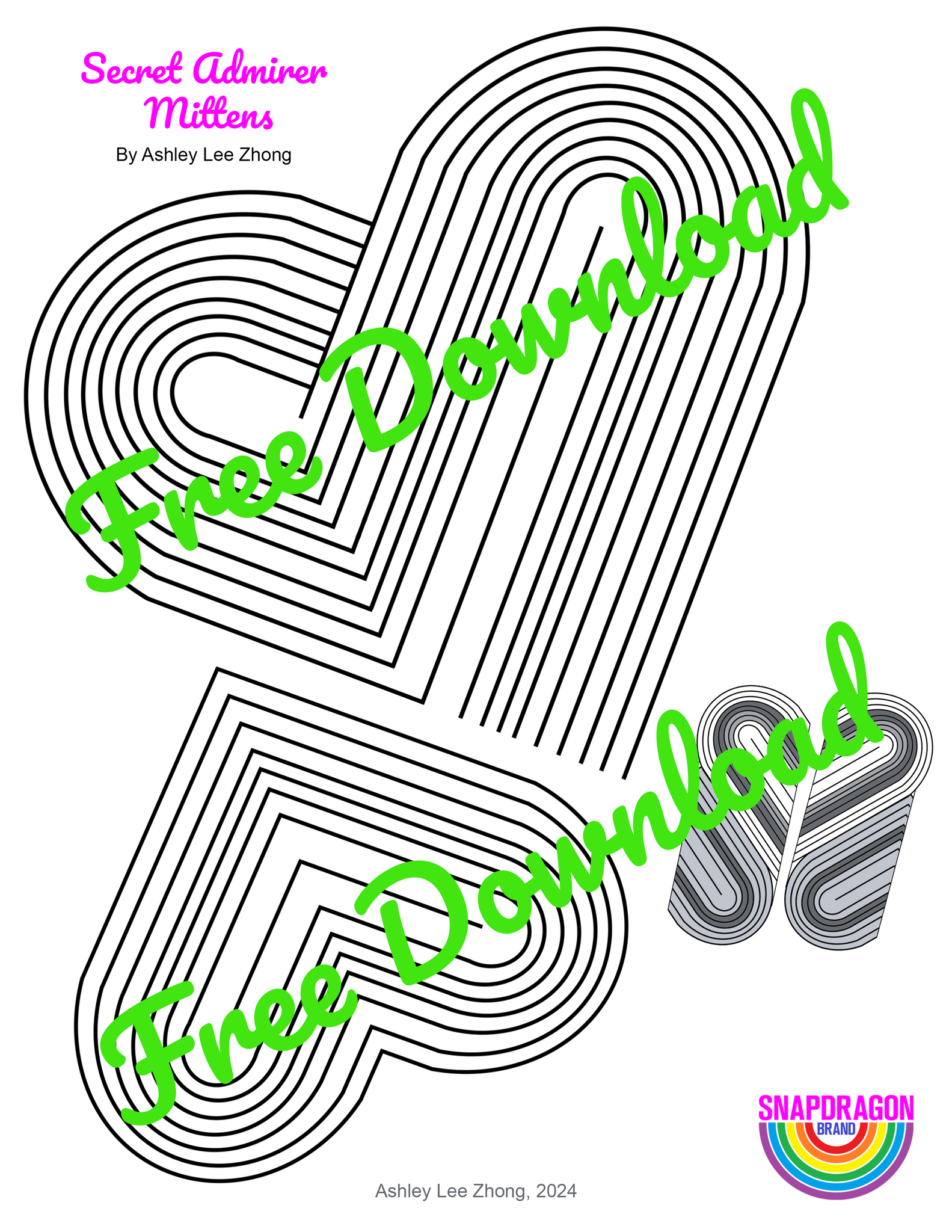 "Secret Admirer Mittens" Free Downloadable Coloring Sheet