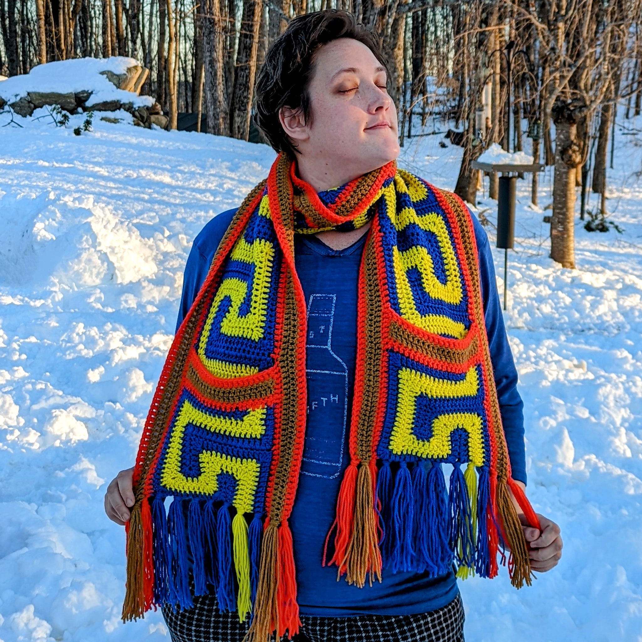 'Meandros' Pocket Scarf Downloadable Crochet Pattern