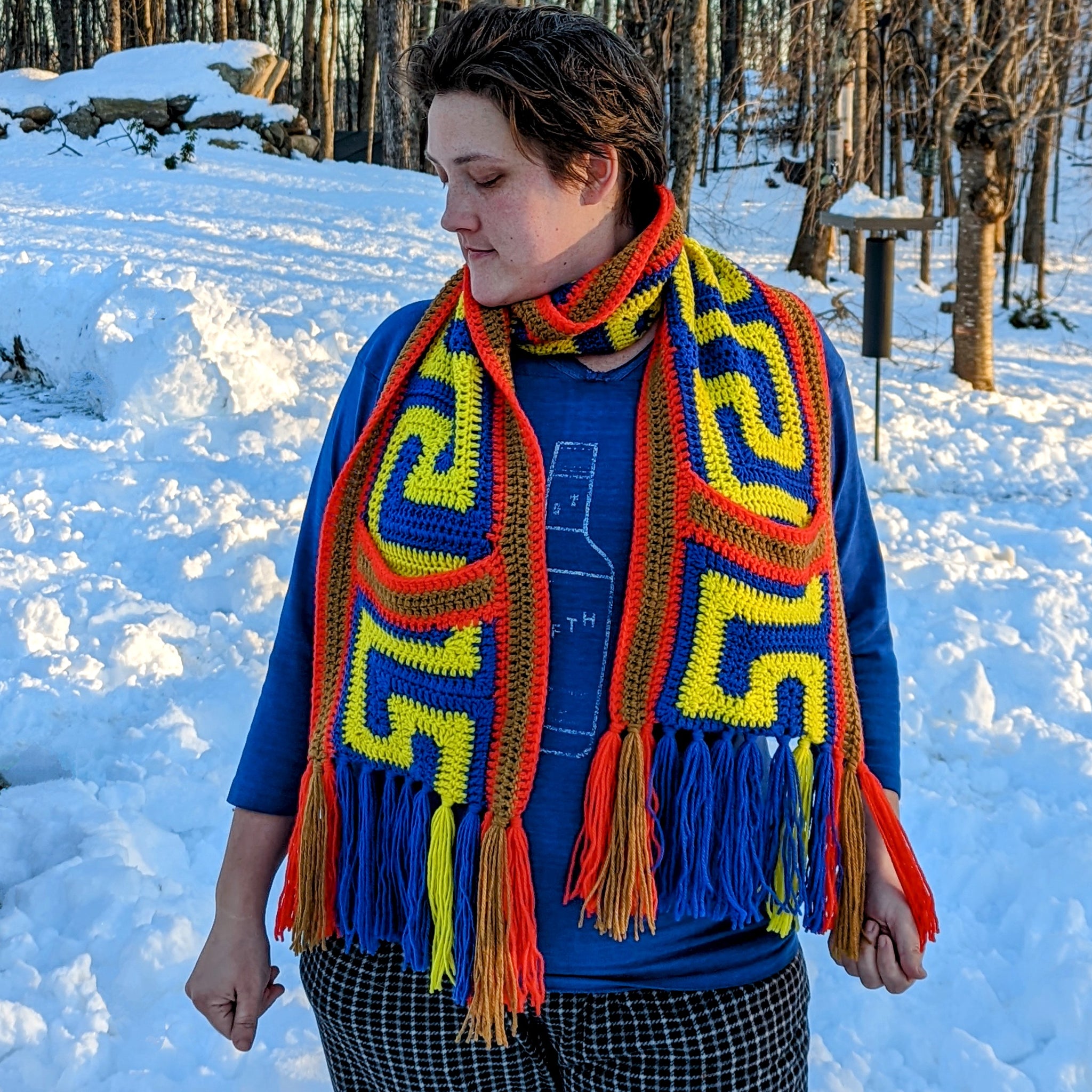 'Meandros' Pocket Scarf Downloadable Crochet Pattern