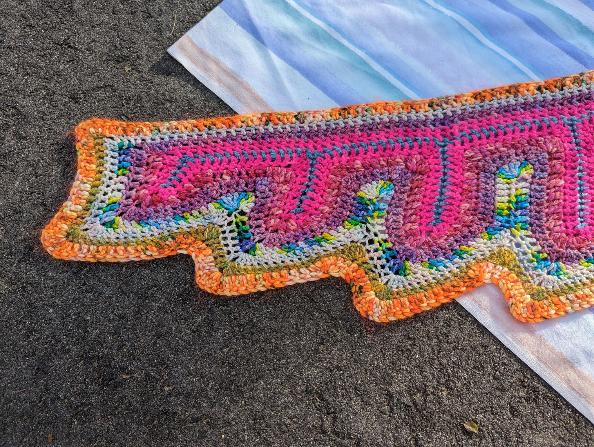 'Sawtooth' Dragon Tail Shawl Downloadable Crochet Pattern