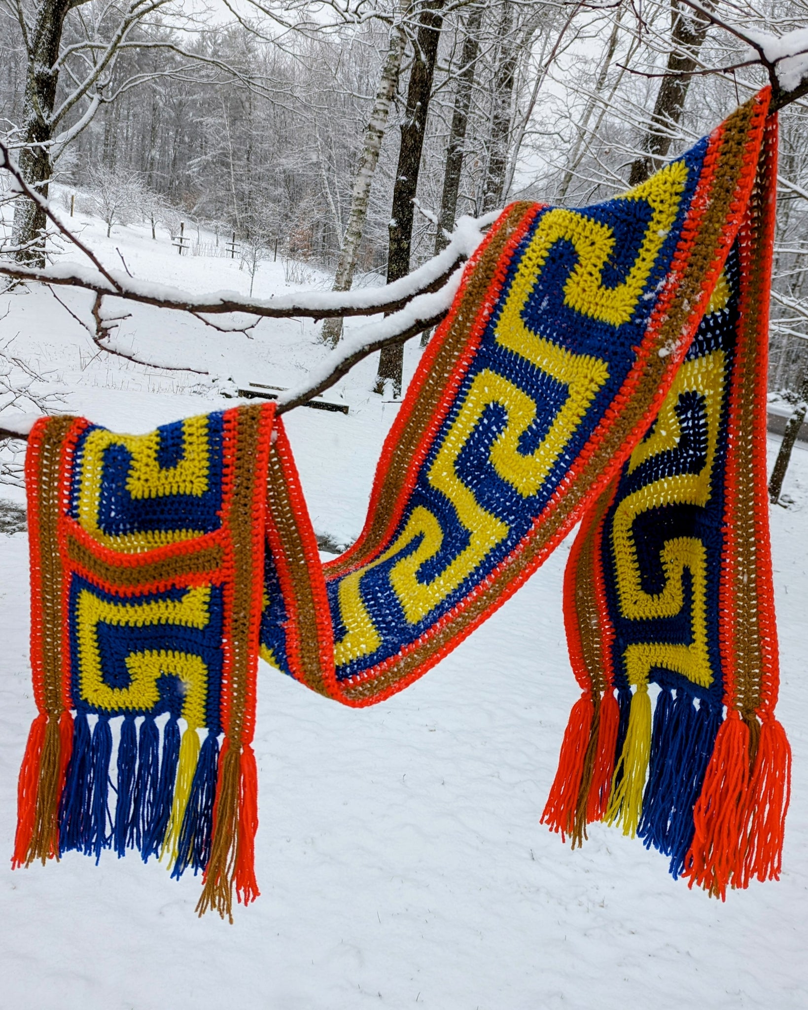 'Meandros' Pocket Scarf Downloadable Crochet Pattern