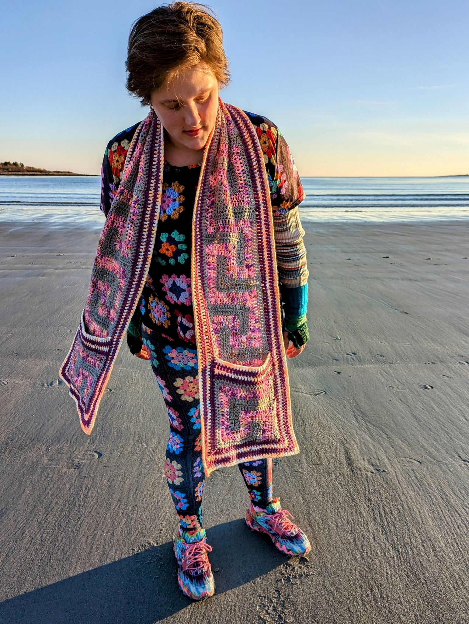 'Meandros' Pocket Scarf Downloadable Crochet Pattern