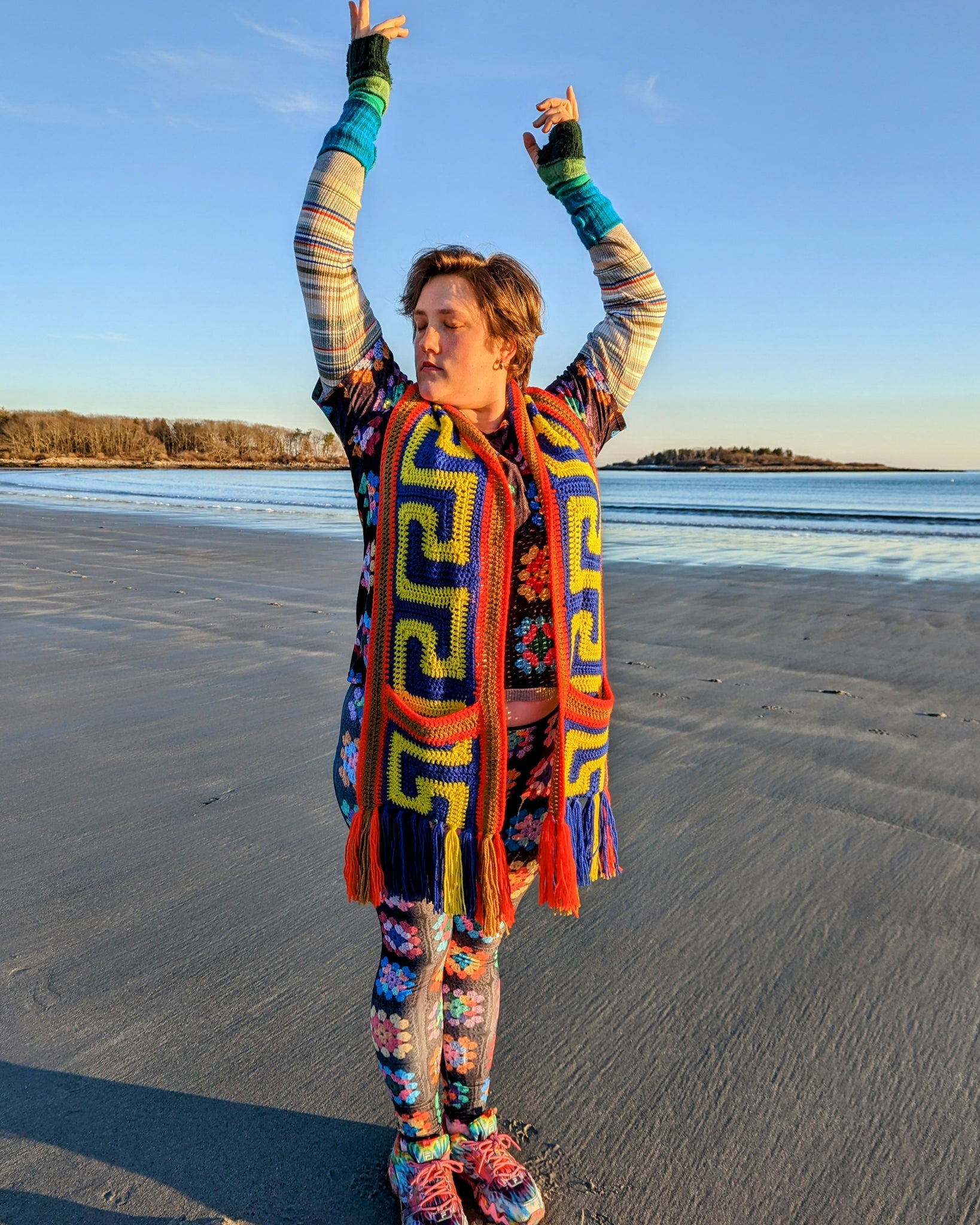 'Meandros' Pocket Scarf Downloadable Crochet Pattern