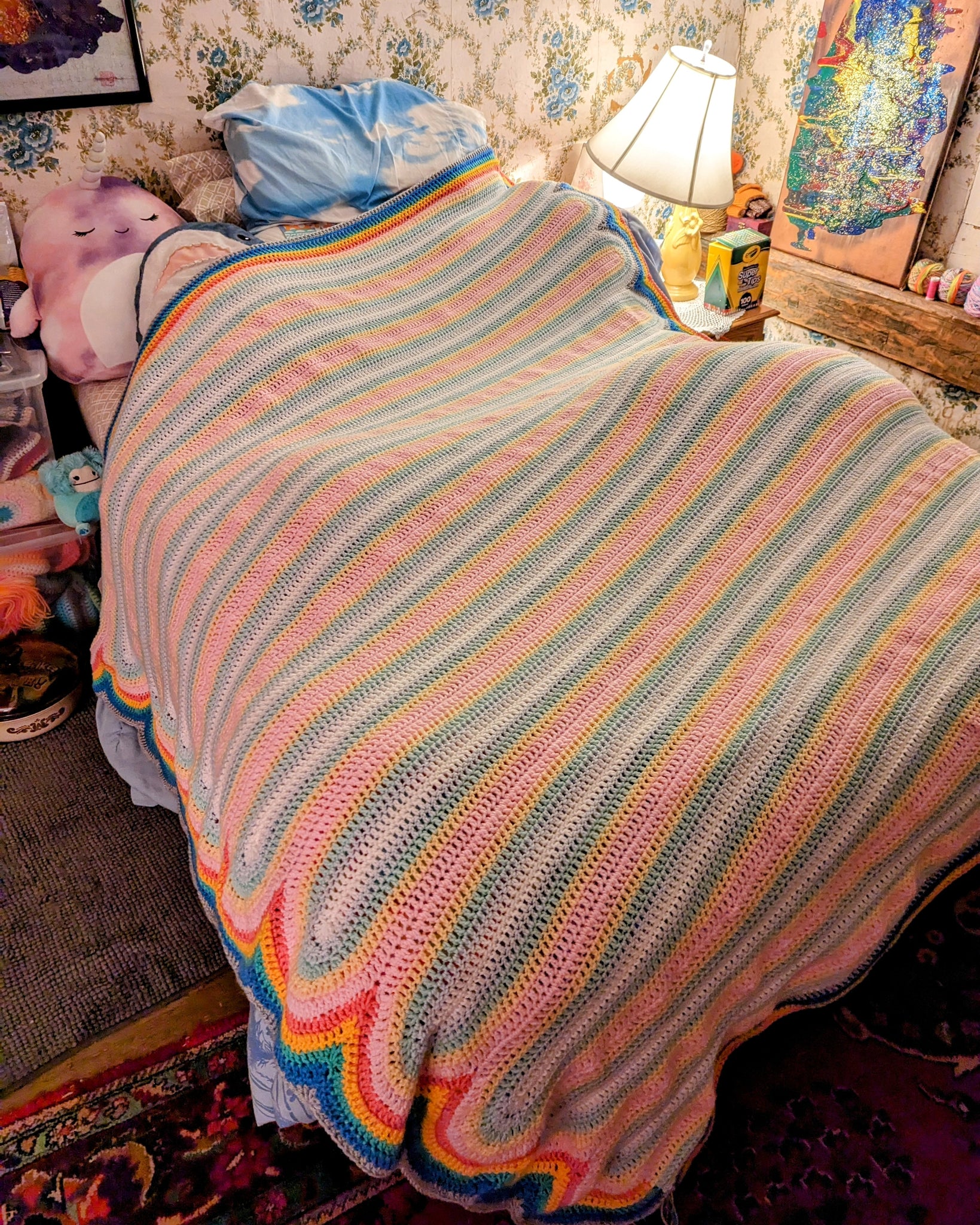 'Rainbow Reflection' Blanket Downloadable Crochet Pattern