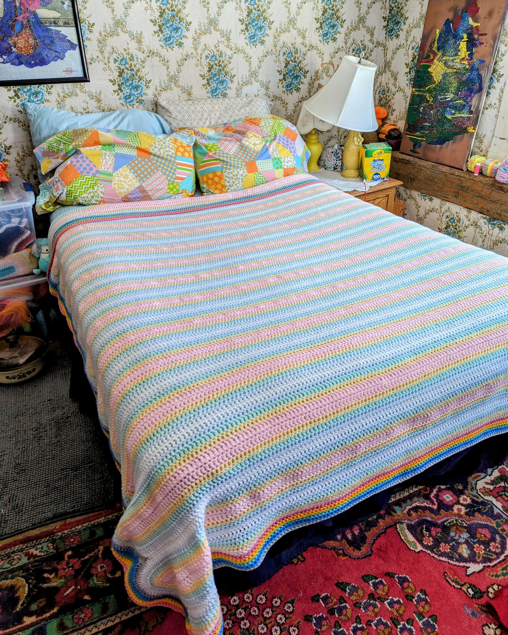 'Rainbow Reflection' Blanket Downloadable Crochet Pattern