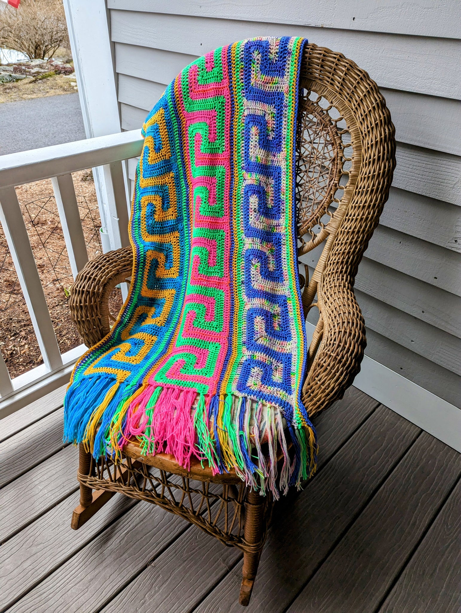'Meandros Stripe' Shawl Downloadable Crochet Pattern