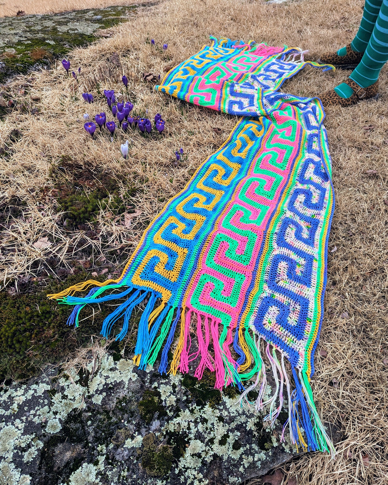 'Meandros Stripe' Shawl Downloadable Crochet Pattern