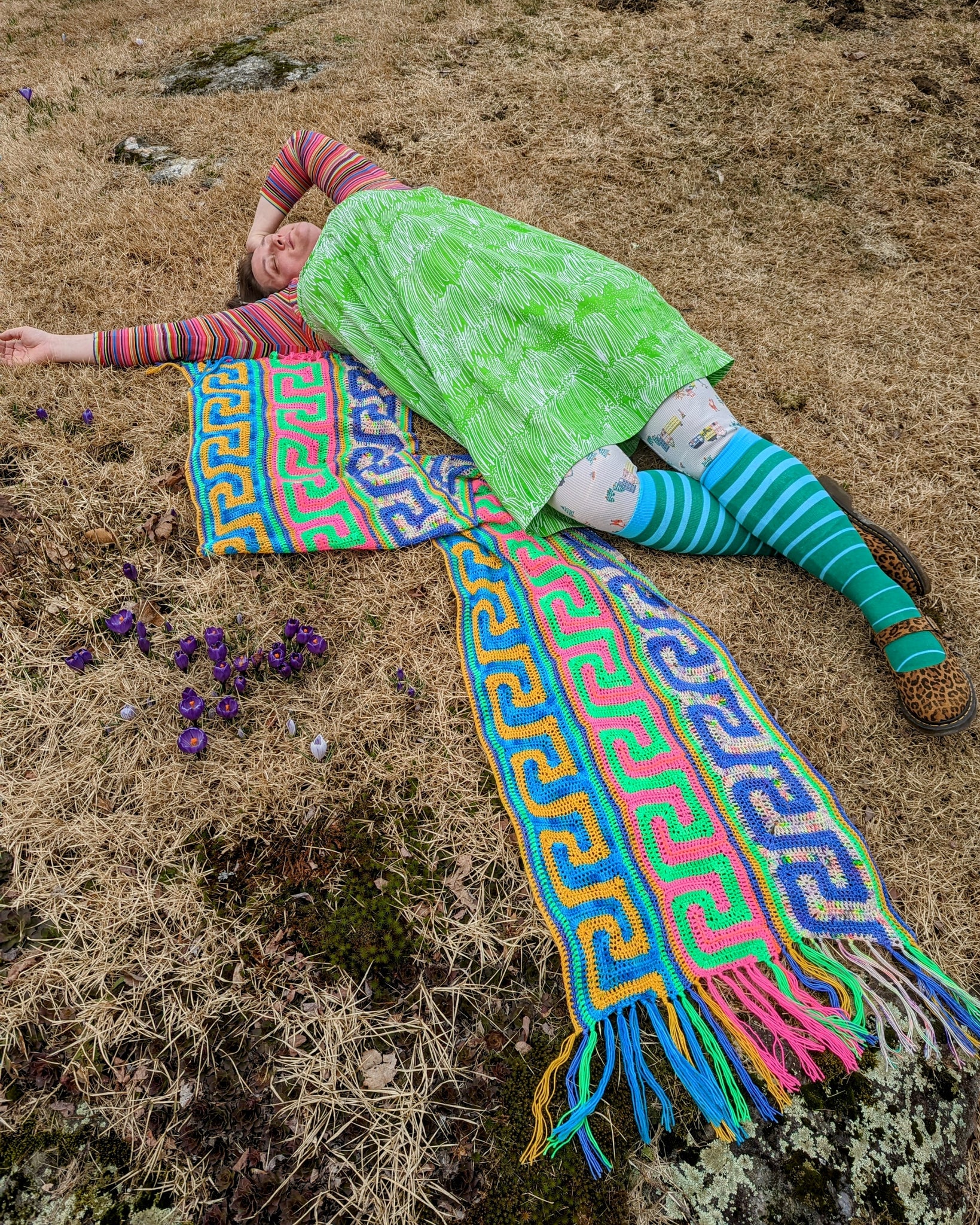 'Meandros Stripe' Shawl Downloadable Crochet Pattern