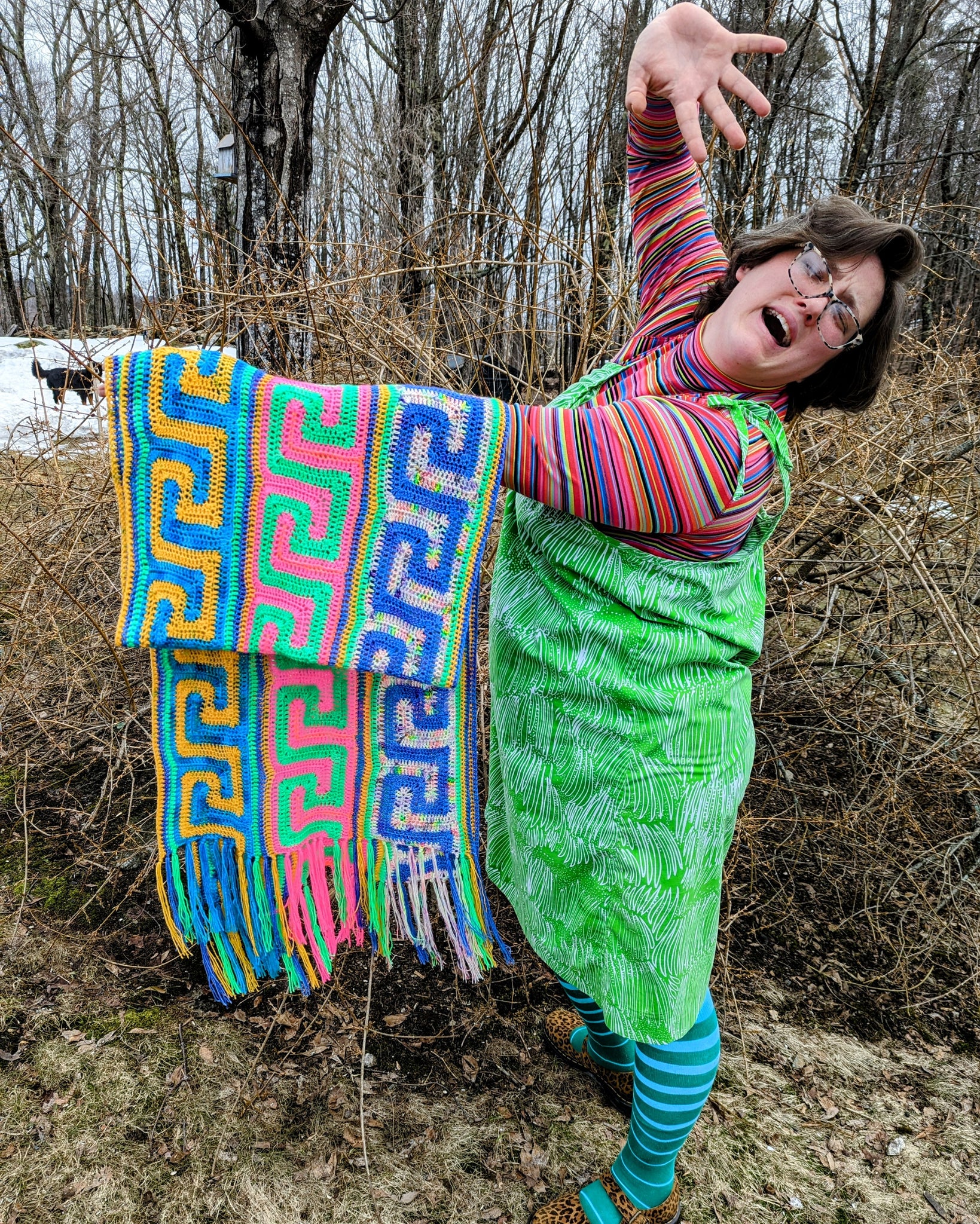 'Meandros Stripe' Shawl Downloadable Crochet Pattern