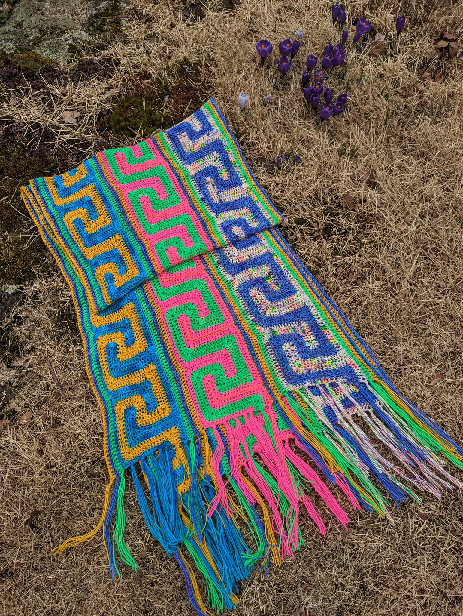 'Meandros Stripe' Shawl Downloadable Crochet Pattern
