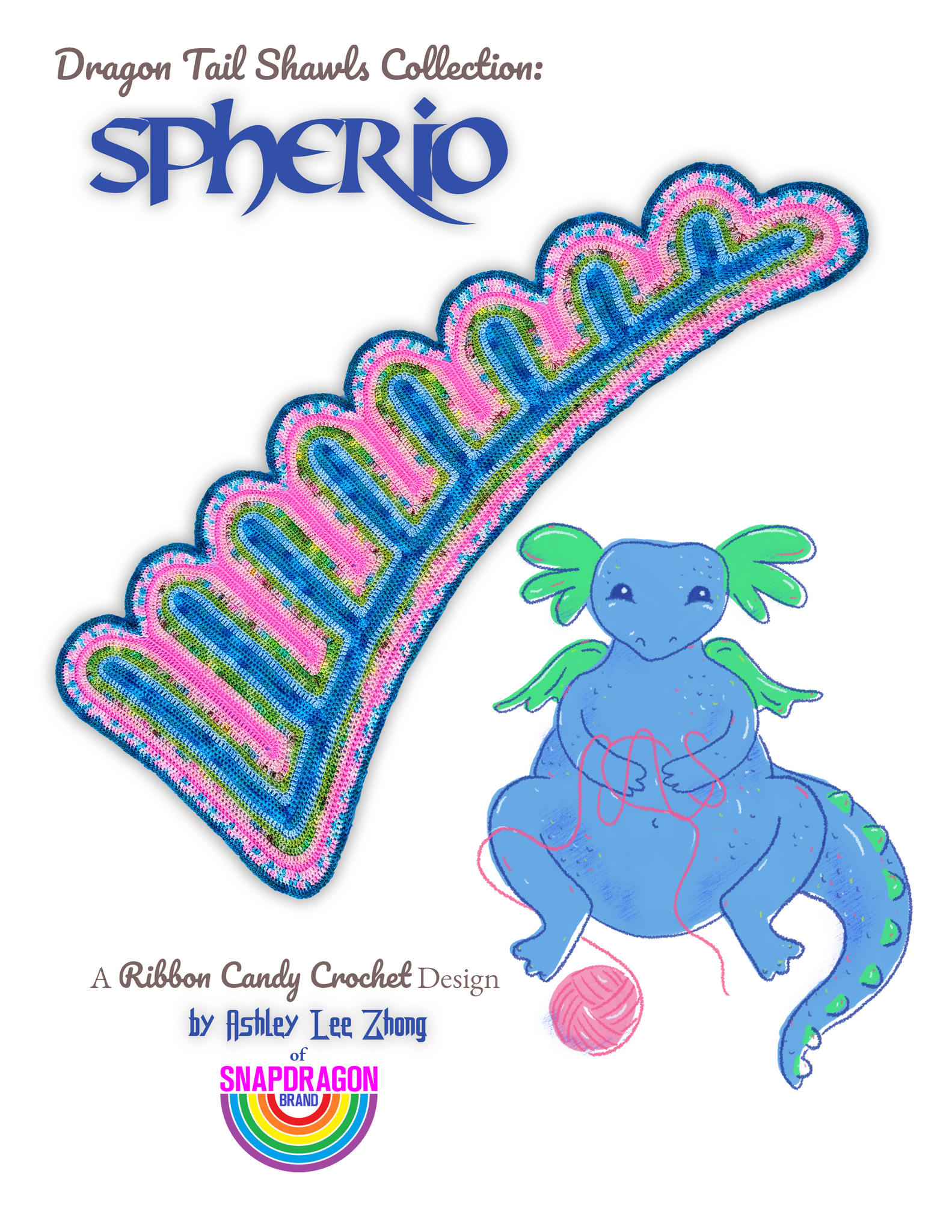 'Spherio' Dragon Tail Shawl Downloadable Crochet Pattern