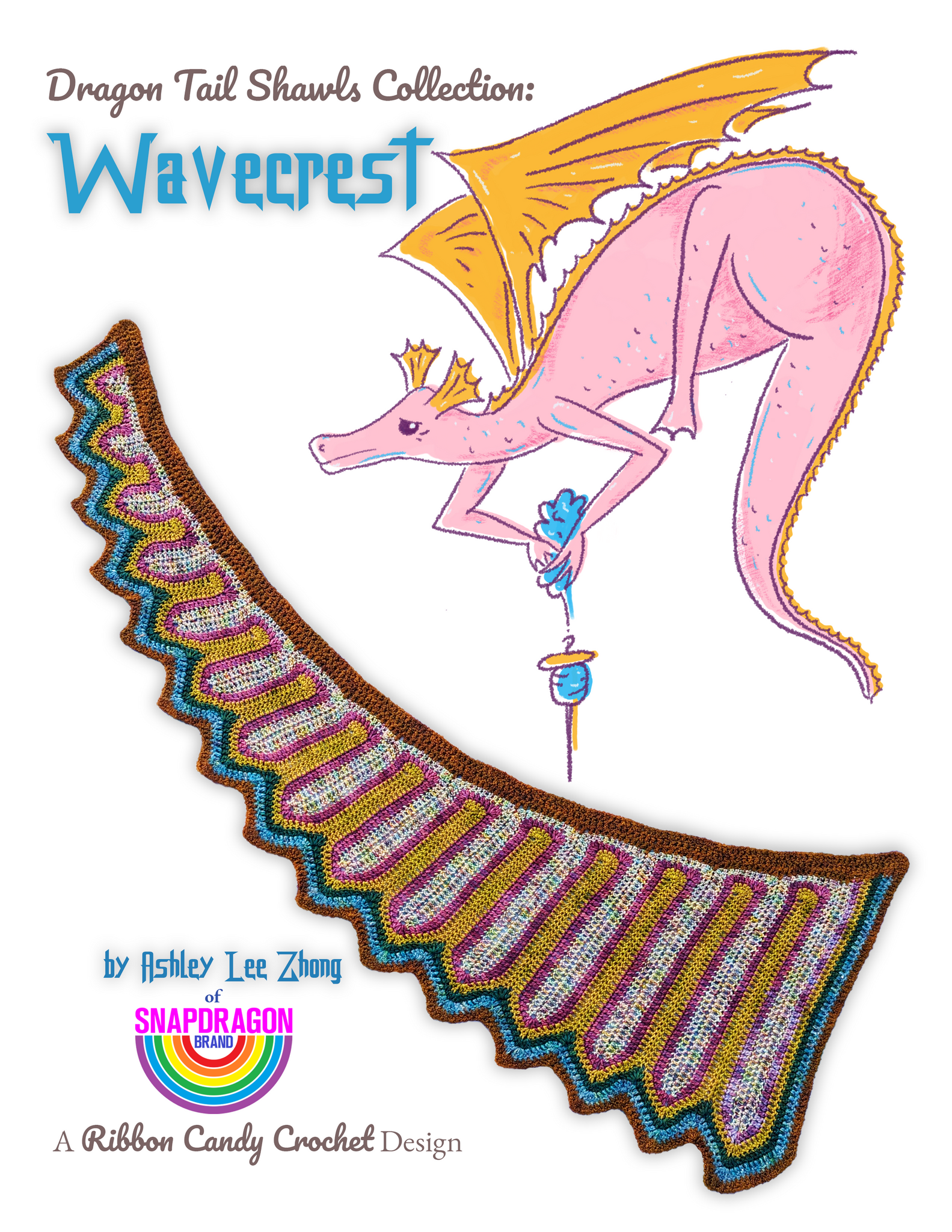 'Wavecrest' Dragon Tail Shawl Downloadable Crochet Pattern