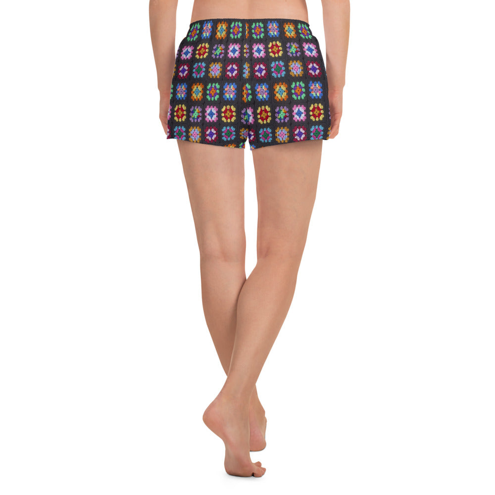 'Kaleidoscope' Classic Granny Square Print Active Shorts