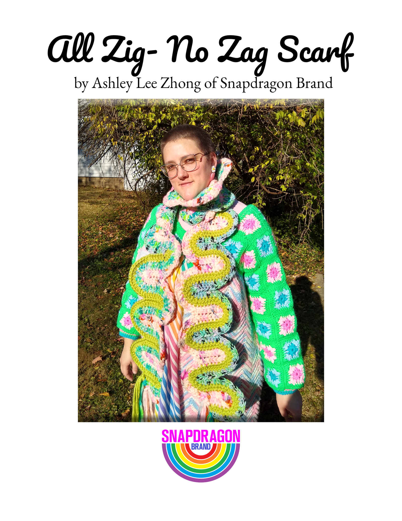 'All Zig- No Zag Scarf' Downloadable Crochet Pattern