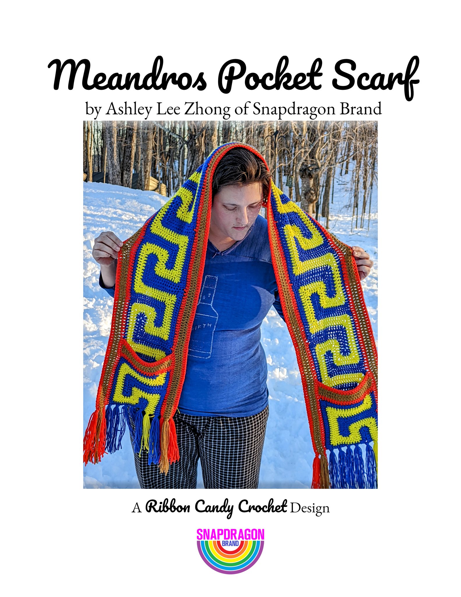 'Meandros' Pocket Scarf Downloadable Crochet Pattern