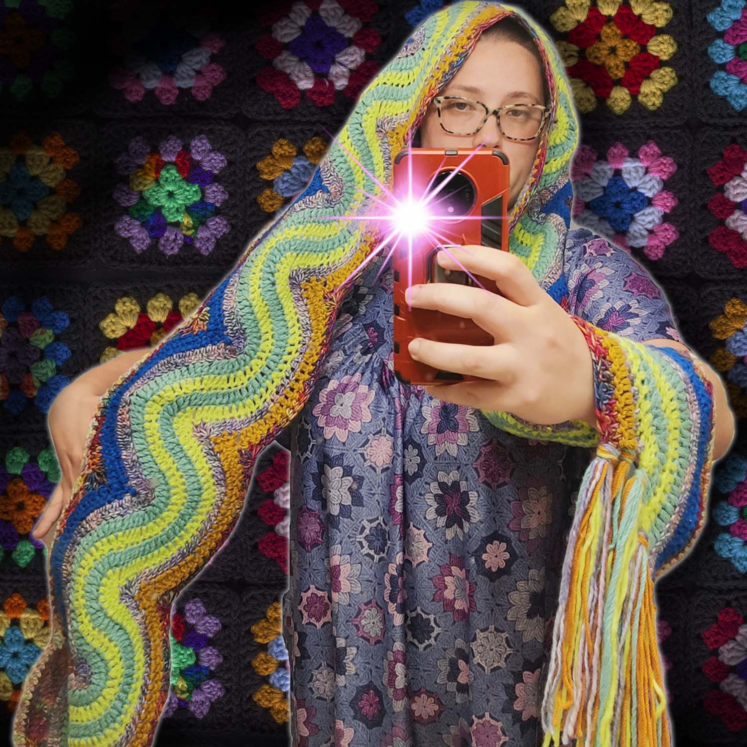 'Lobster Claw Squiggle Scarf' Downloadable Crochet Pattern