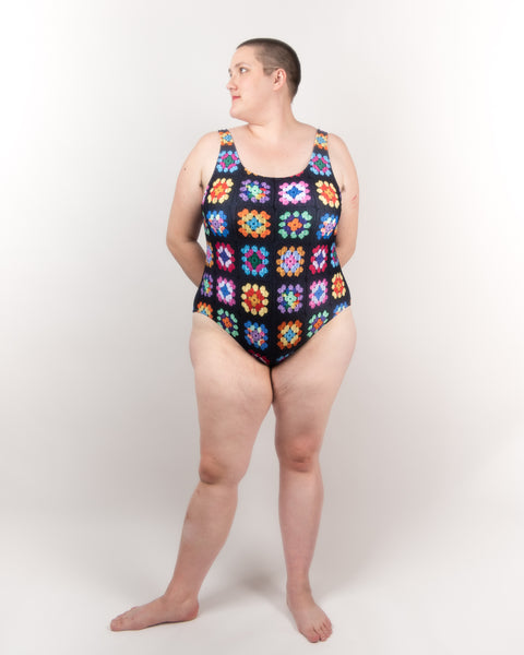 Kaleidoscope' Classic Granny Square Print 2-Piece Bathing Suit