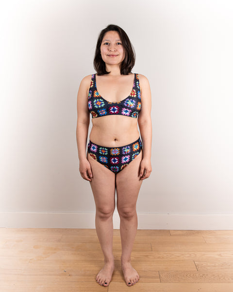 Kaleidoscope Classic Granny Square Print 2 Piece Bathing Suit