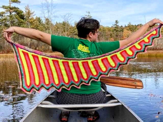 'Wavecrest' Dragon Tail Shawl Downloadable Crochet Pattern