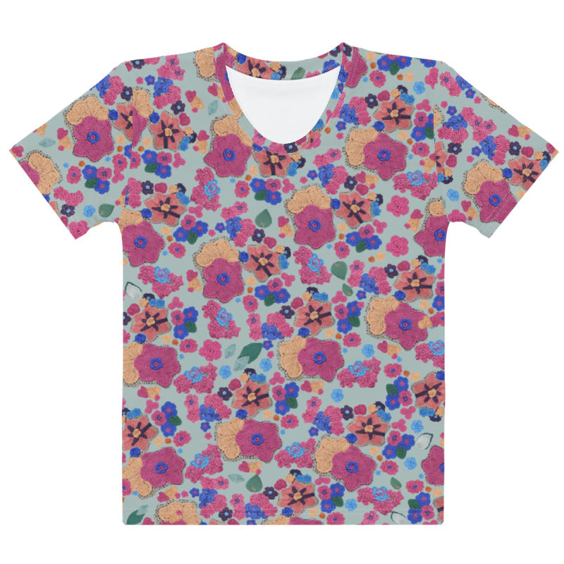'Woodsy' Freeform Crochet Print T-Shirt by Margaret Hubert