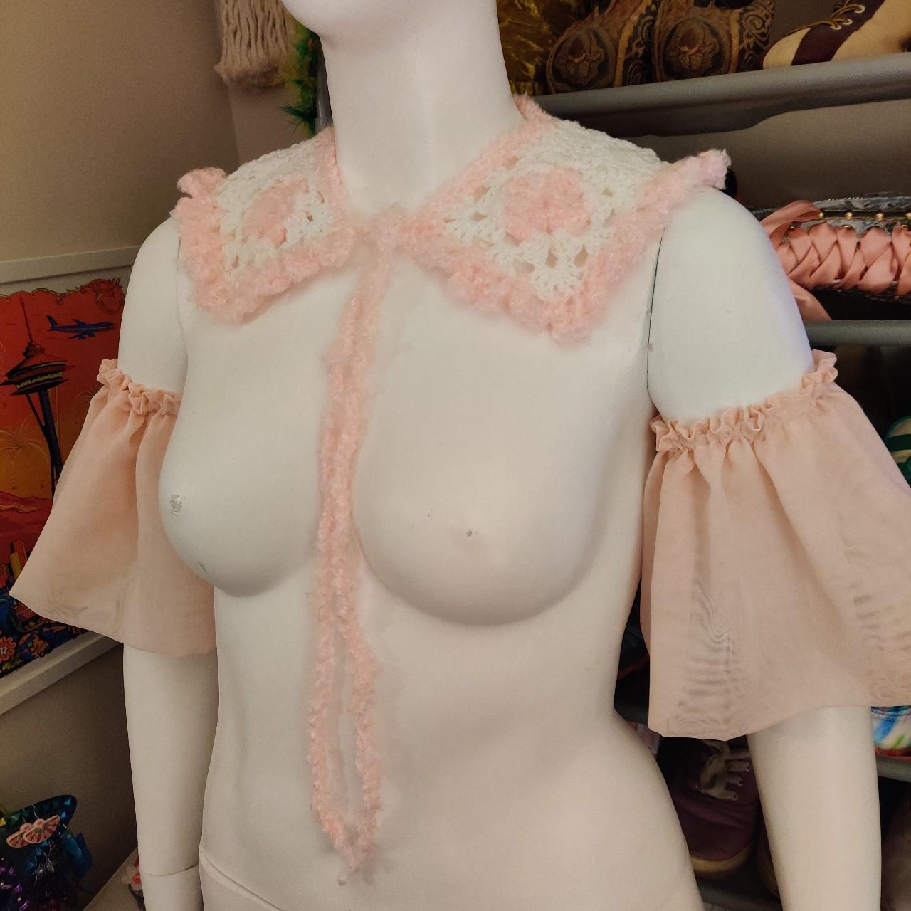 Pink & White Granny Collar