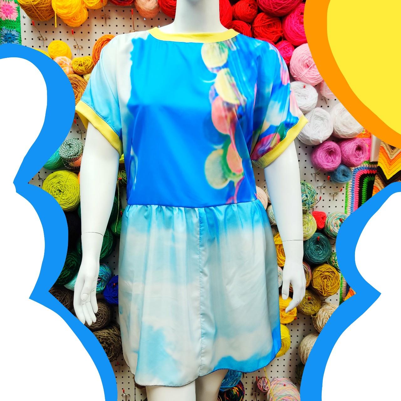 2XL, 3XL: Blue Skies Babydoll dress