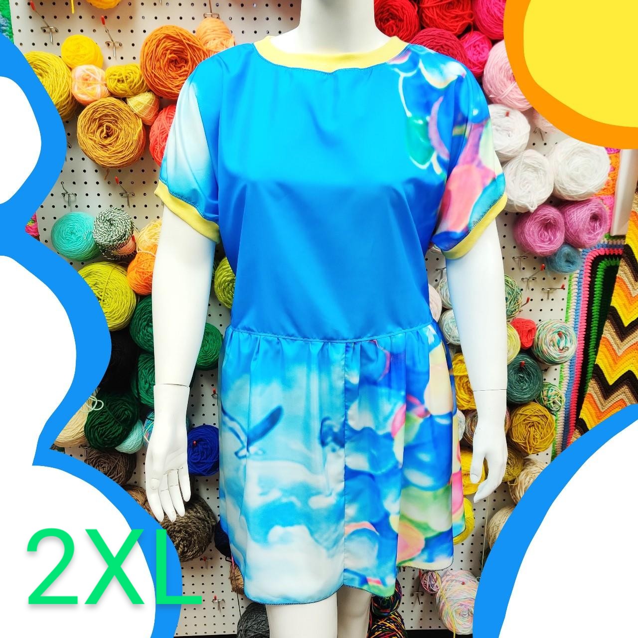 2XL, 3XL: Blue Skies Babydoll dress