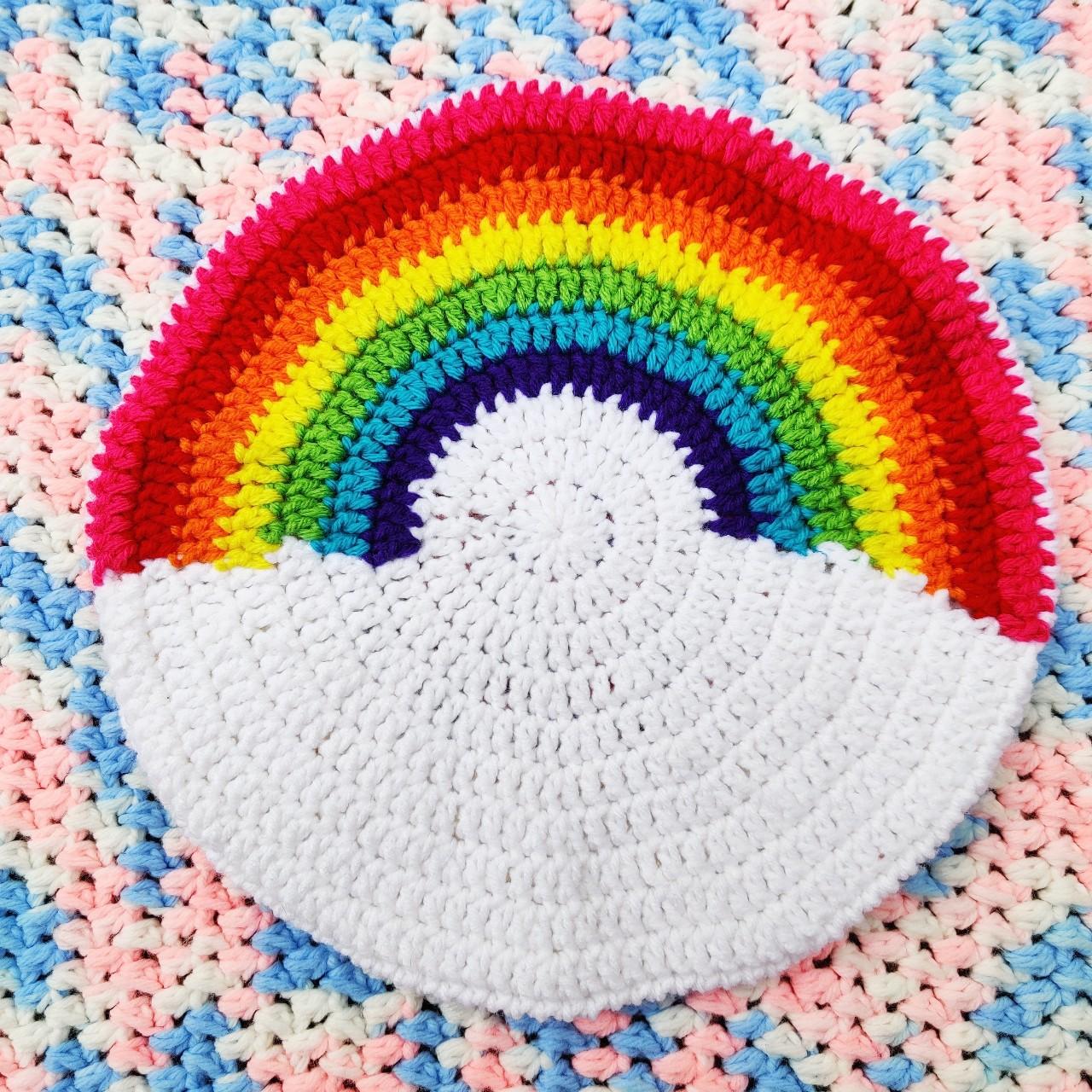 Rainbow Crochet Beret