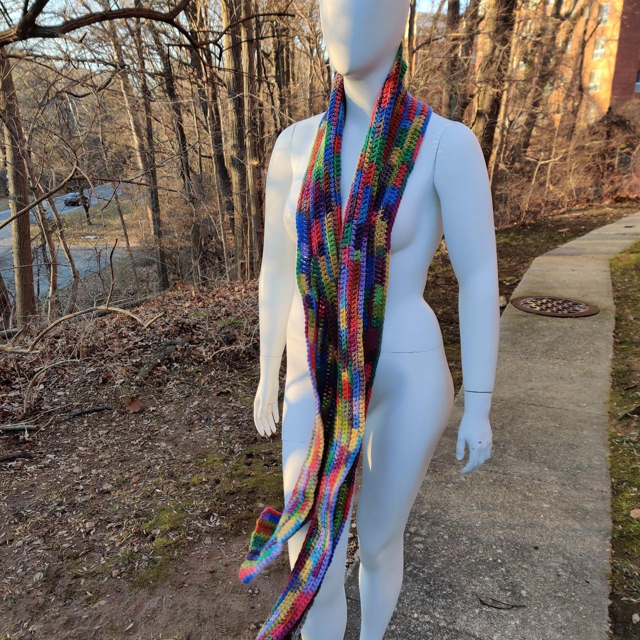 Long Handmade Rainbow Scarf