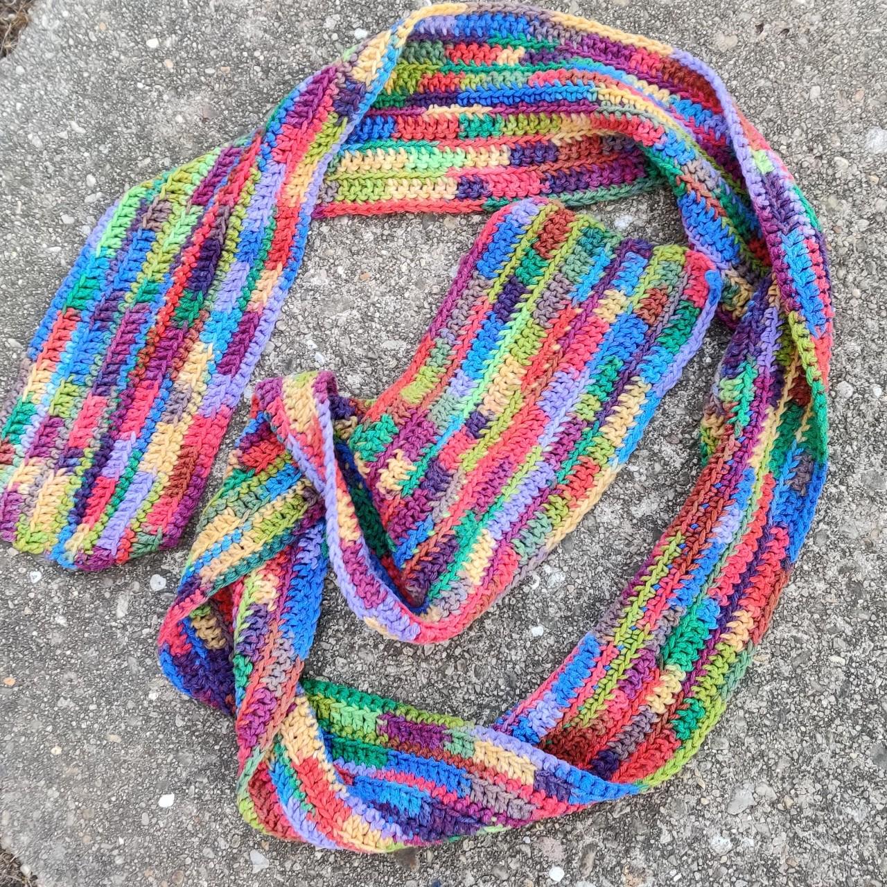 Long Handmade Rainbow Scarf