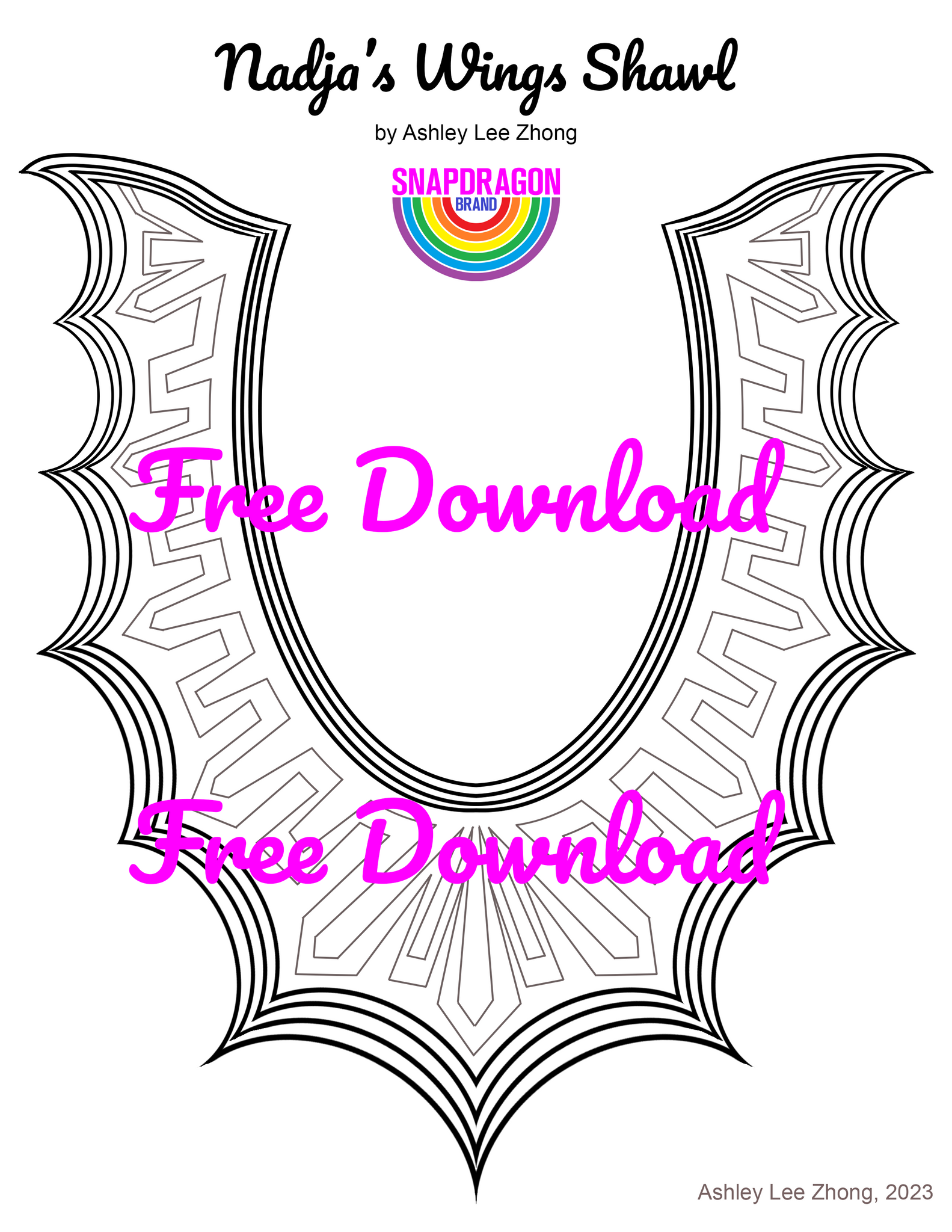 "Nadja's Wings Shawl" Free Downloadable Coloring Sheet
