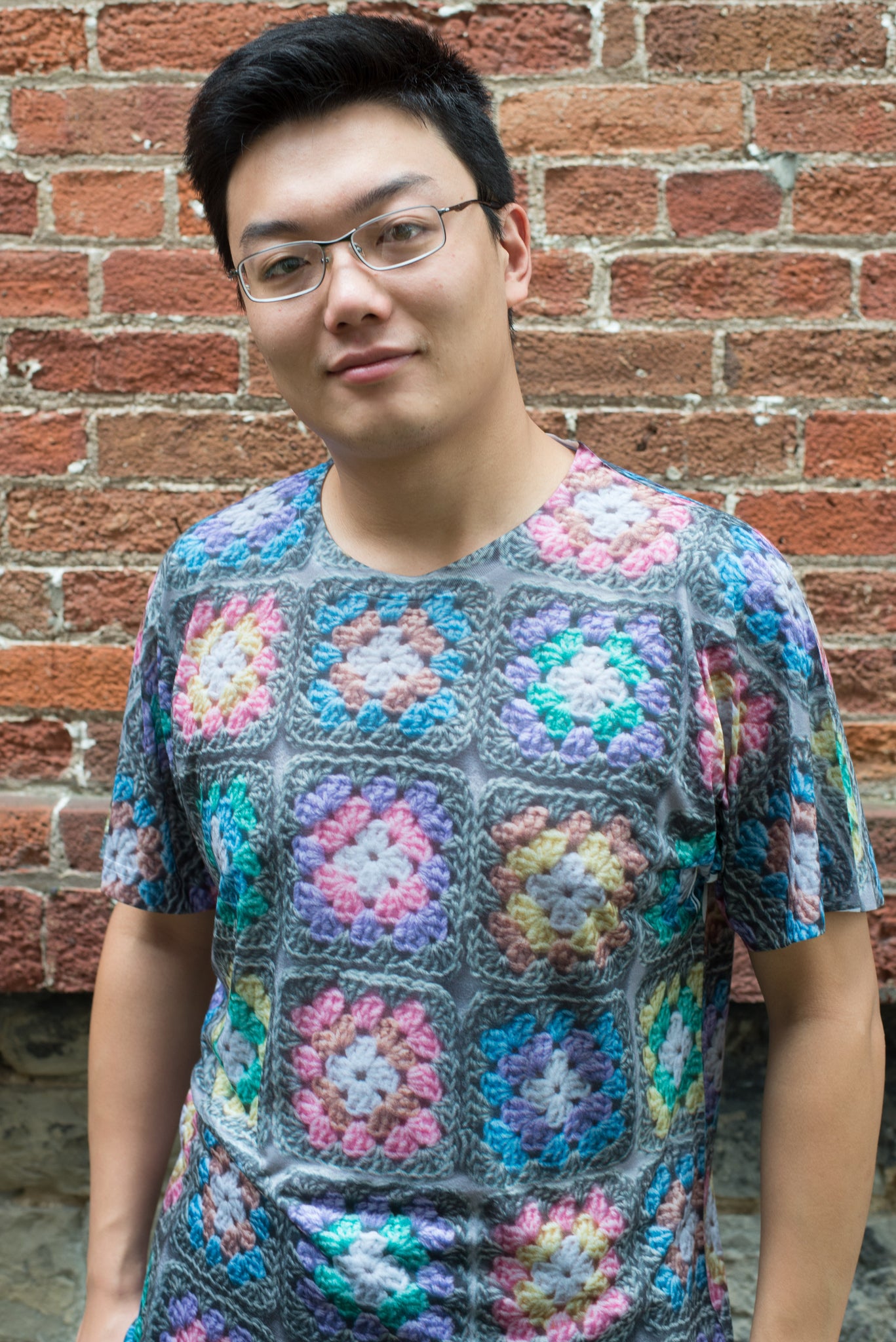 'Pastel Kaleidoscope' Crochet Print Unisex T-Shirt