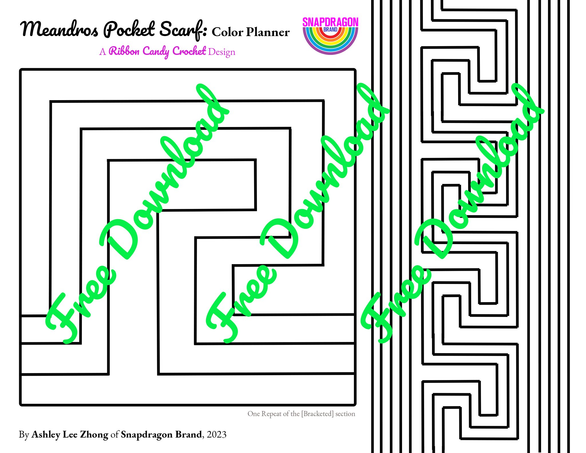 FREE Downloadable Coloring Sheet: Meandros Pocket Scarf