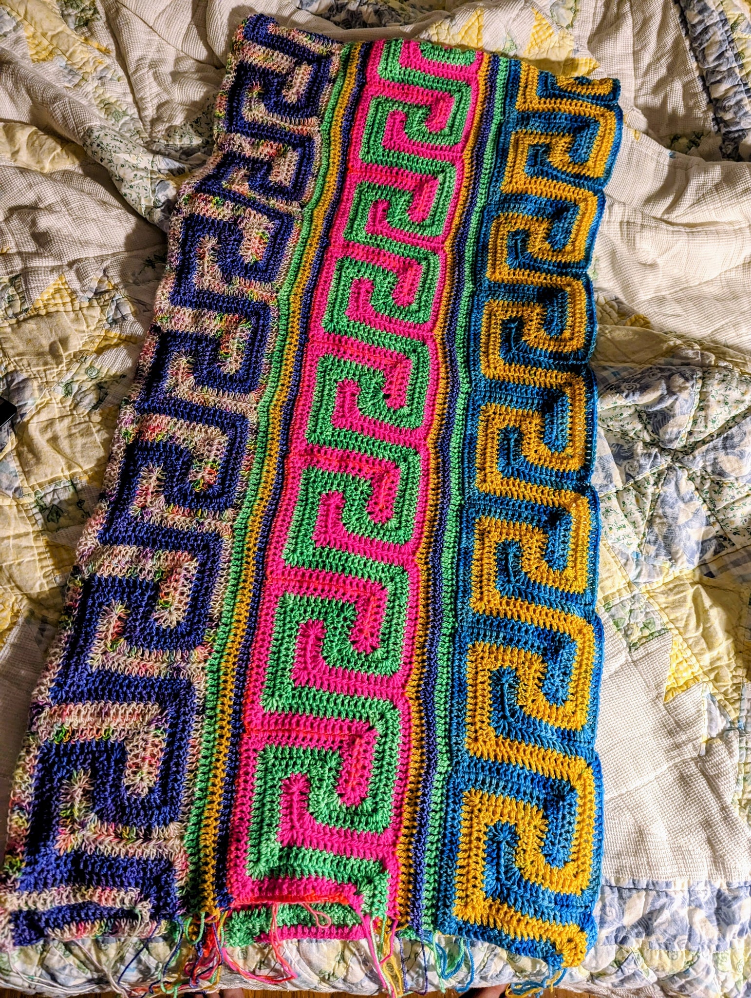 'Meandros Stripe' Shawl Downloadable Crochet Pattern