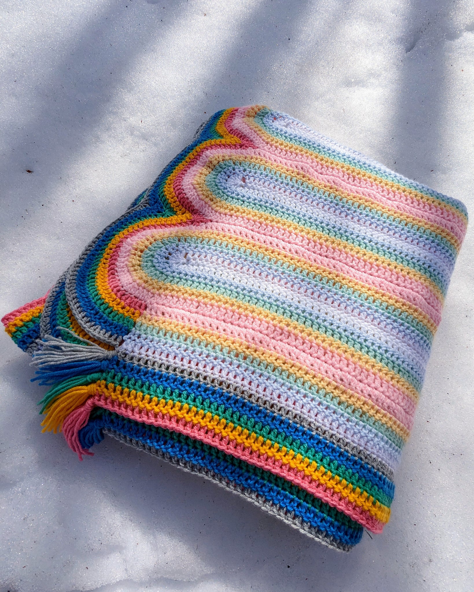 'Rainbow Reflection' Blanket Downloadable Crochet Pattern