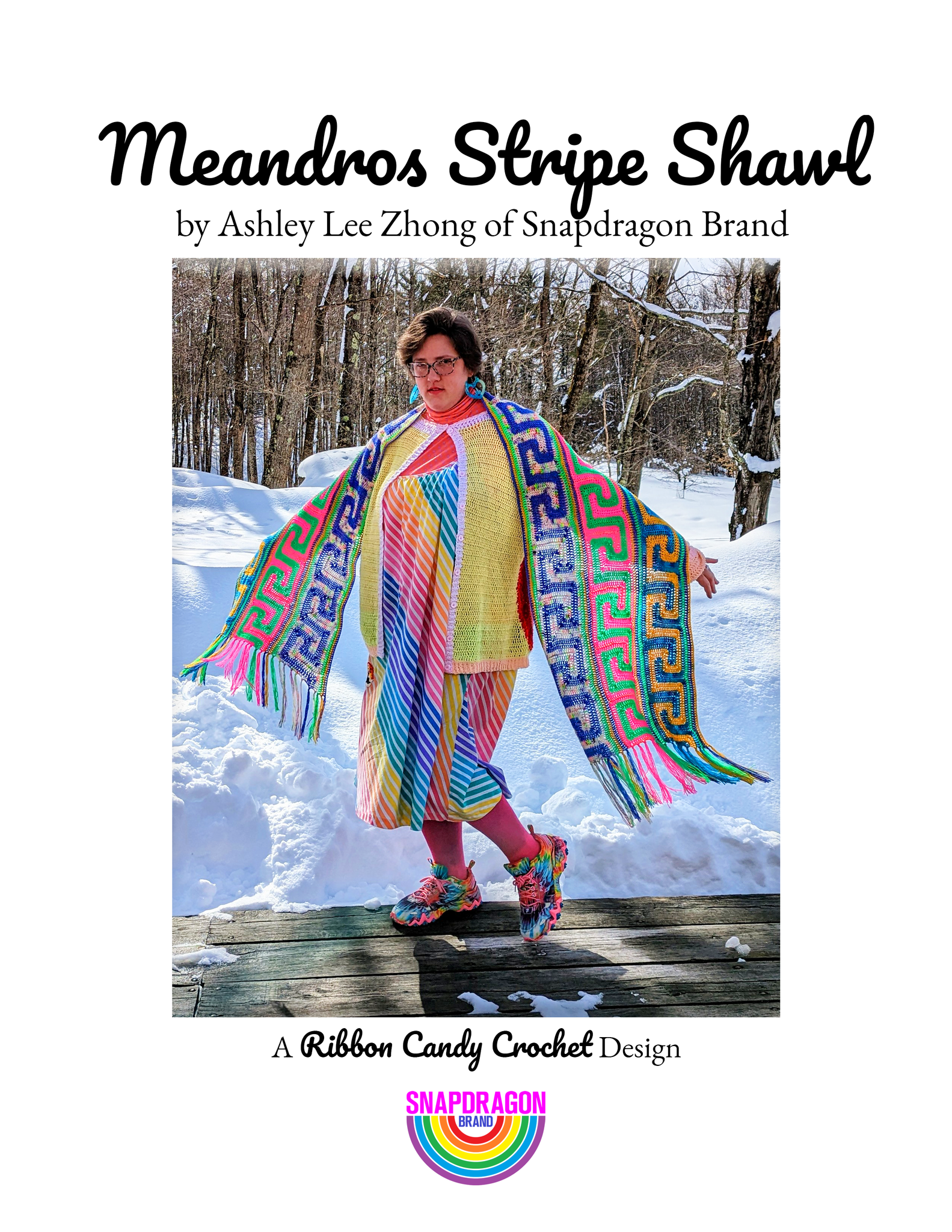 'Meandros Stripe' Shawl Downloadable Crochet Pattern