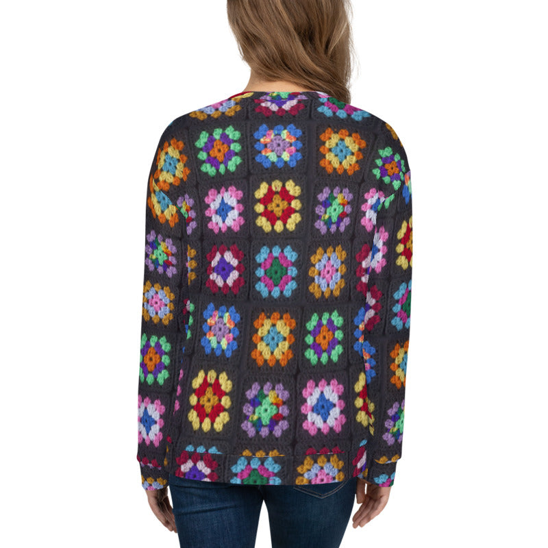 'Kaleidoscope' Classic Granny Square Print Sweatshirt
