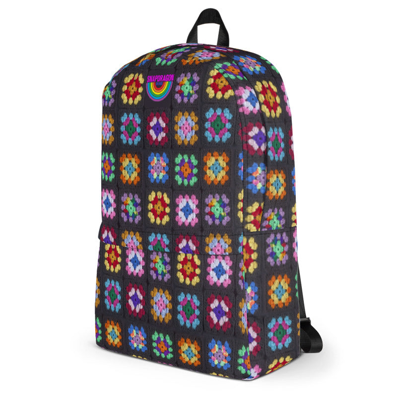 Kaleidoscope' Classic Granny Square Print Backpack