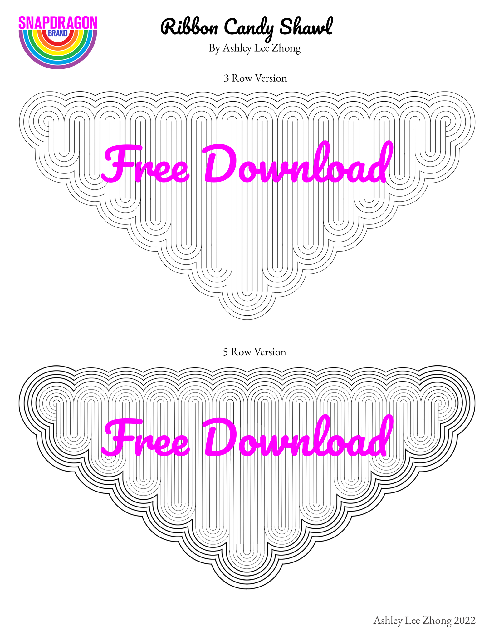 "Ribbon Candy Shawl" Free Downloadable Coloring Sheet