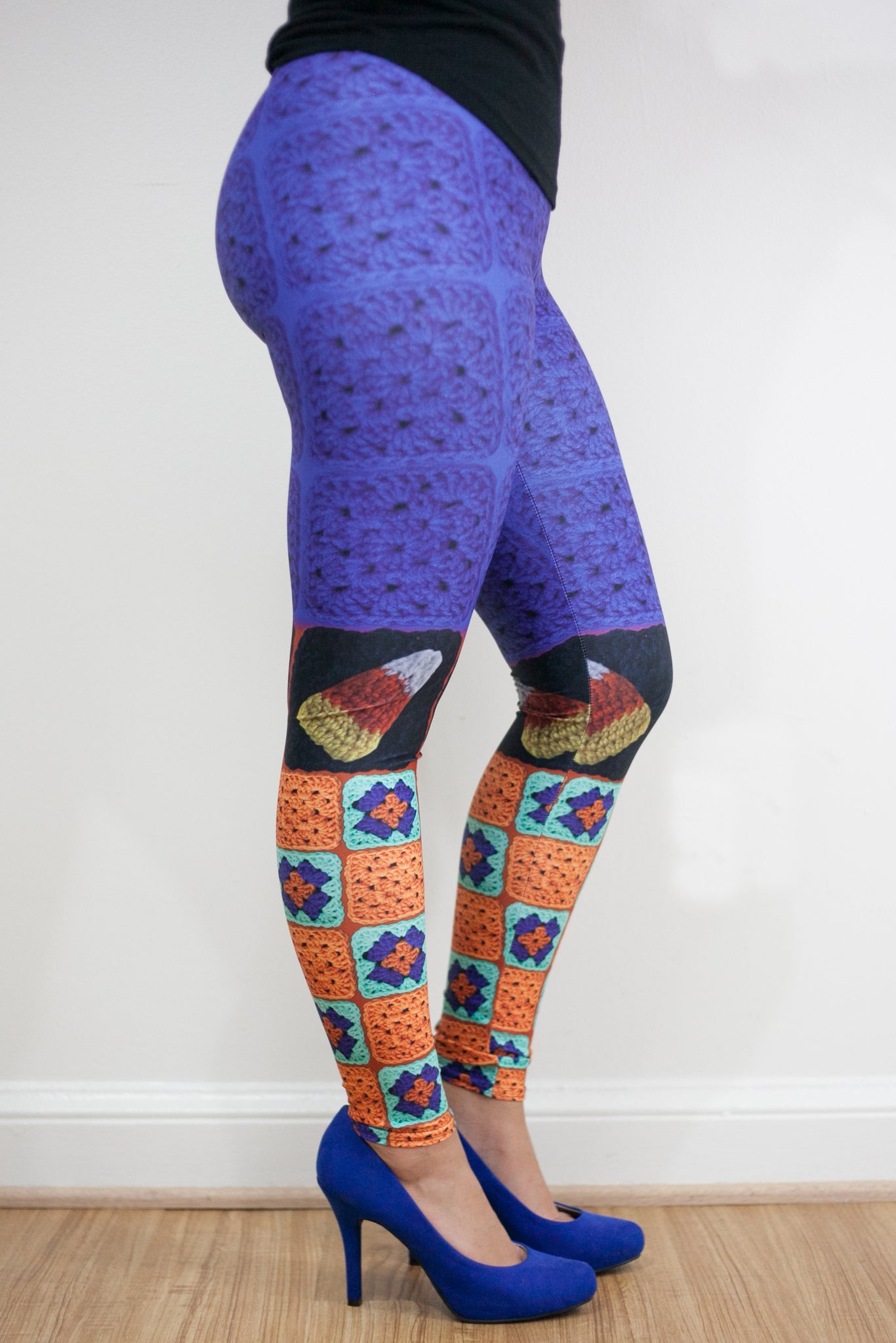 'Halloween Dream' Crochet Print Granny Square Leggings